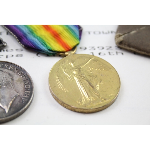 347 - WW1 Medal Pair, Death Plaque & Paperwork