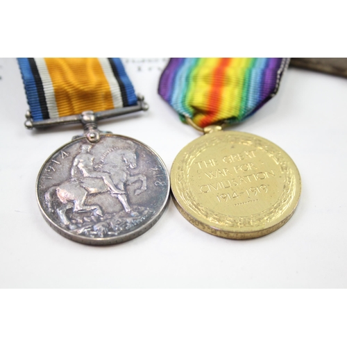 347 - WW1 Medal Pair, Death Plaque & Paperwork