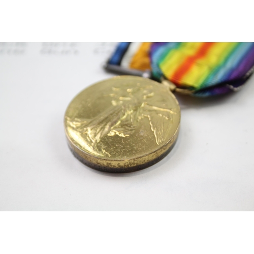 347 - WW1 Medal Pair, Death Plaque & Paperwork