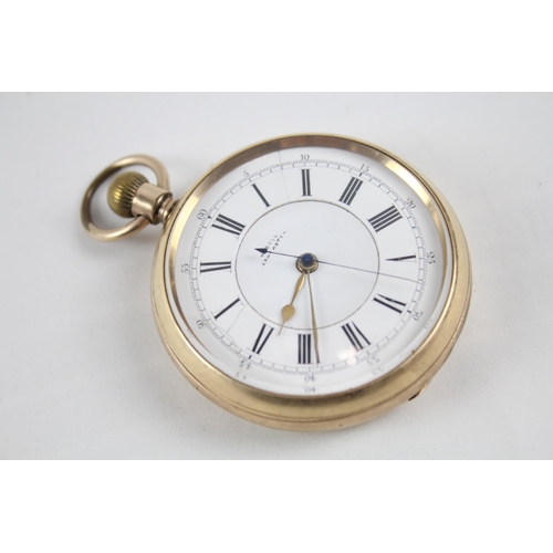 402 - W. Bell Gents Vintage Rolled Gold Centre Seconds Pocket Watch Hand-wind WORKING