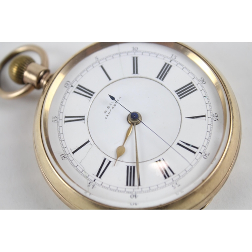 402 - W. Bell Gents Vintage Rolled Gold Centre Seconds Pocket Watch Hand-wind WORKING