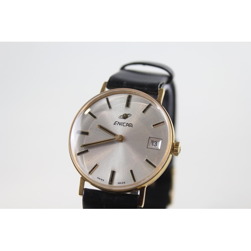 406 - ENICAR Gents Gold Plated WRISTWATCH Hand-wind WORKING