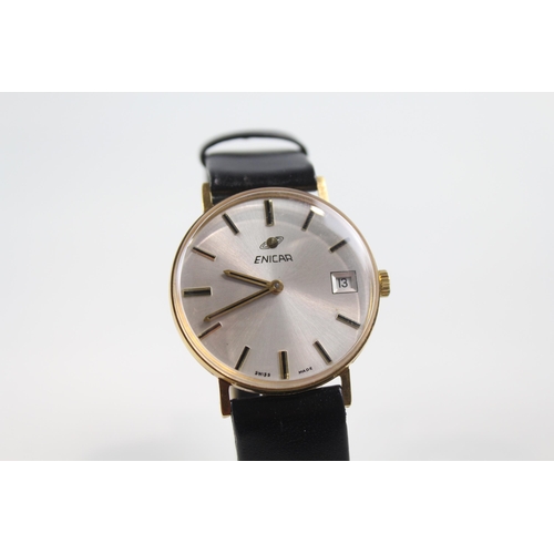 406 - ENICAR Gents Gold Plated WRISTWATCH Hand-wind WORKING