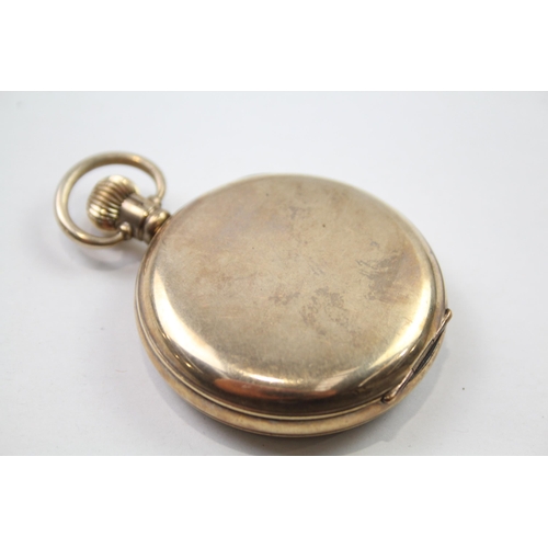 407 - VERTEX REVUE Gents Vintage Rolled Gold Open Face Pocket Watch Hand-wind WORKING