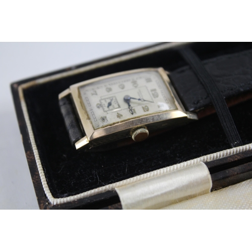 409 - Parsons Ltd. 9ct Gold Cased 'Tank' Gents C.1930's WRISTWATCH Hand-wind WORKING