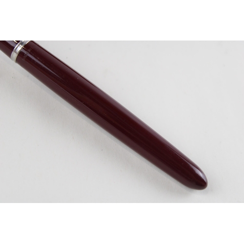 415 - Vintage PARKER 51 Burgundy Fountain Pen w/ Rolled Silver Cap, Ballpoint, Box Etc