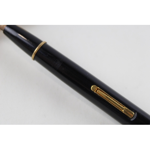 431 - Vintage WATERMAN 575 Black Fountain Pen w/ 14ct Gold Nib WRITING