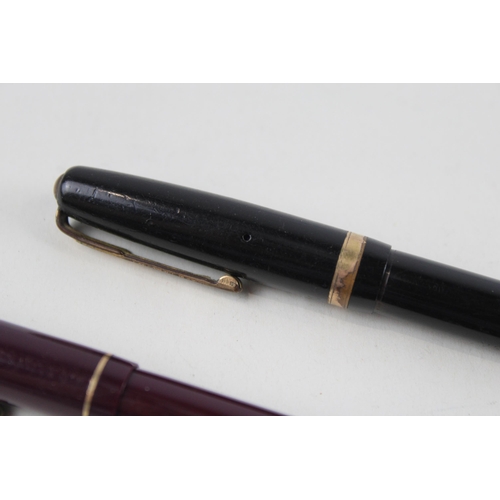 444 - 2 x Vintage WATERMAN Fountain Pens w/ 14ct Gold Nibs WRITING Inc 513, W2 Etc