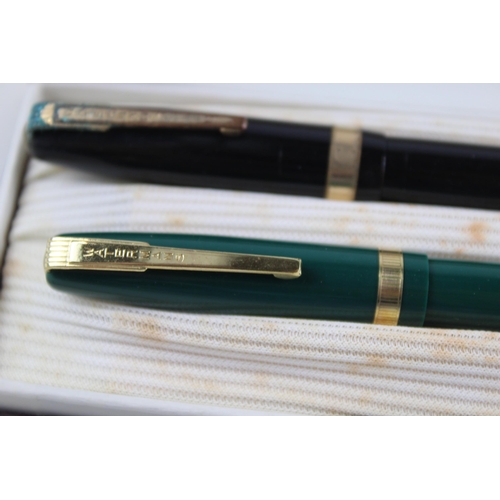 445 - 2 x Vintage WATERMAN Fountain Pens w/ 14ct Gold Nibs WRITING Inc 515, W3 Etc