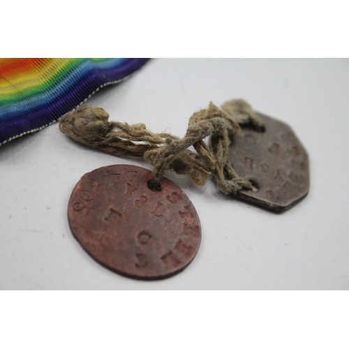 330 - WW1 Medal Pair & Original Ribbons & I.D. Tag