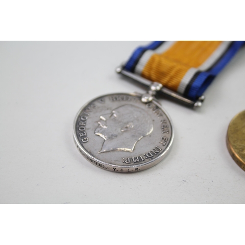 330 - WW1 Medal Pair & Original Ribbons & I.D. Tag