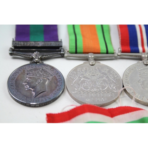 336 - WW2 GVI GSM Medal Group Inc Africa & Italy Star Etc