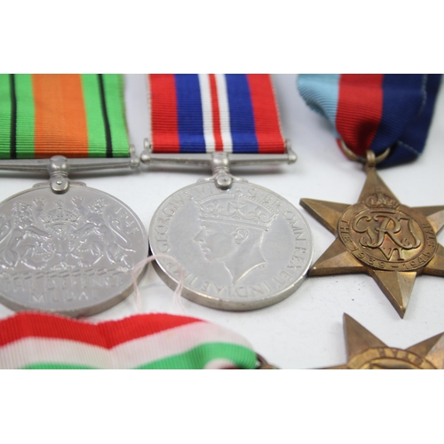 336 - WW2 GVI GSM Medal Group Inc Africa & Italy Star Etc