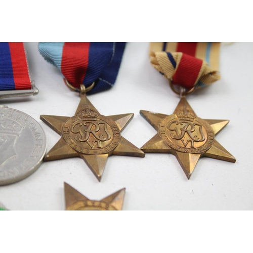 336 - WW2 GVI GSM Medal Group Inc Africa & Italy Star Etc