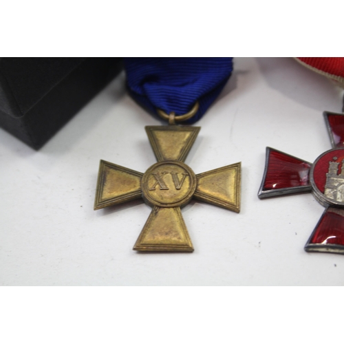 339 - 4 x WW1 German Prussian Medals Inc Hanseatic Cross, Army Long Service, 1914-15