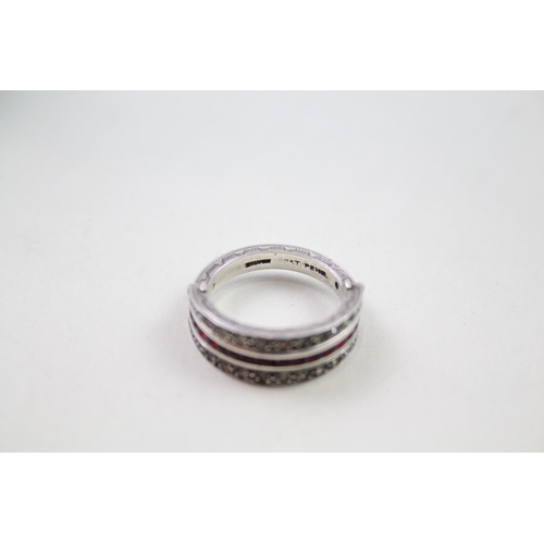 206 - Silver antique night & day ring in antique box (5g)