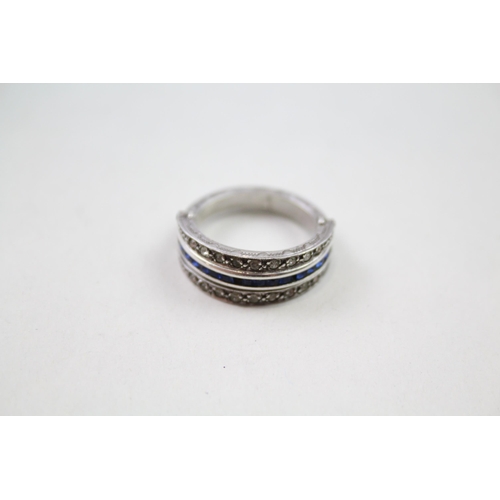 206 - Silver antique night & day ring in antique box (5g)