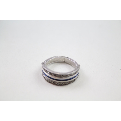 206 - Silver antique night & day ring in antique box (5g)