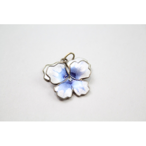 218 - A collection of silver enamel jewellery including Marius Hammer (10g)