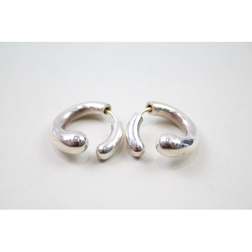 219 - Pair of silver modernist cuff earrings by Georg Jensen (5g)