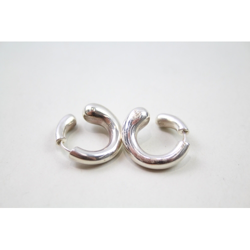 219 - Pair of silver modernist cuff earrings by Georg Jensen (5g)