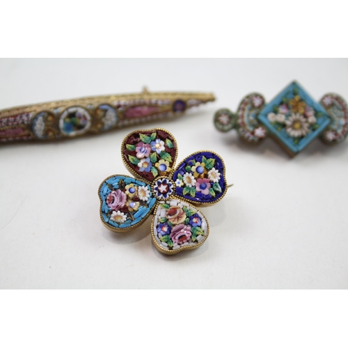 237 - Three antique micro mosaic brooches (16g)