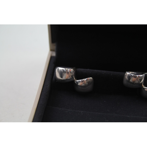 179 - Pair of silver cufflinks by Georg Jensen in original box (18g)