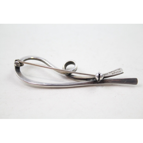 194 - Silver modernist brooch by Mule Thers (8g)