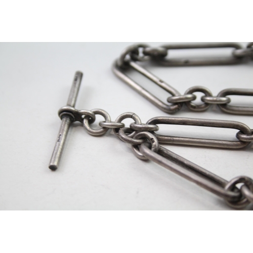 195 - Silver antique watch chain (46g)