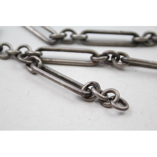 195 - Silver antique watch chain (46g)