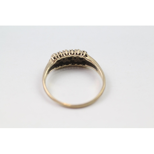 52 - 9ct gold sapphire & diamond ring (2.9g) Size  X
