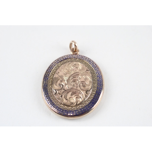 74 - 9ct gold patterned locket (12.1g)