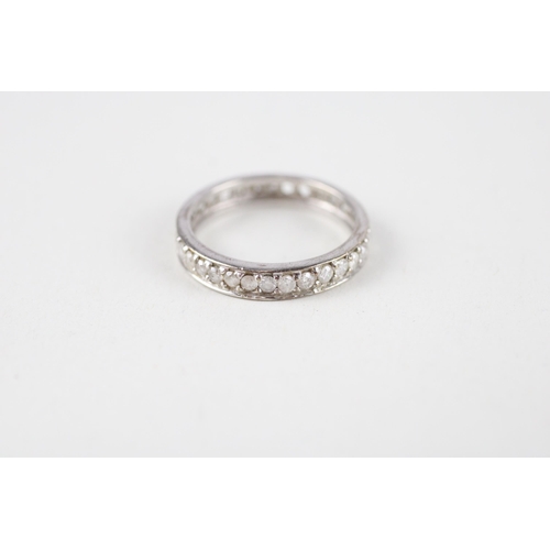 94 - 9ct gold diamond full eternity ring size N (as seen) (2.4g) Size  N