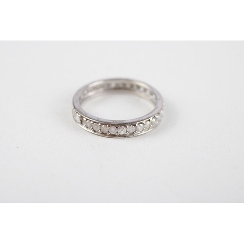 94 - 9ct gold diamond full eternity ring size N (as seen) (2.4g) Size  N