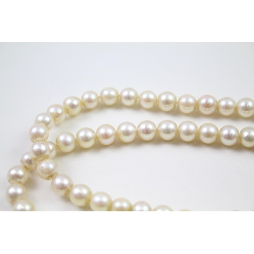 96 - 9ct gold cirtine & cultured pearl necklace (50.6g)