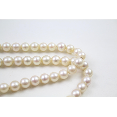 96 - 9ct gold cirtine & cultured pearl necklace (50.6g)