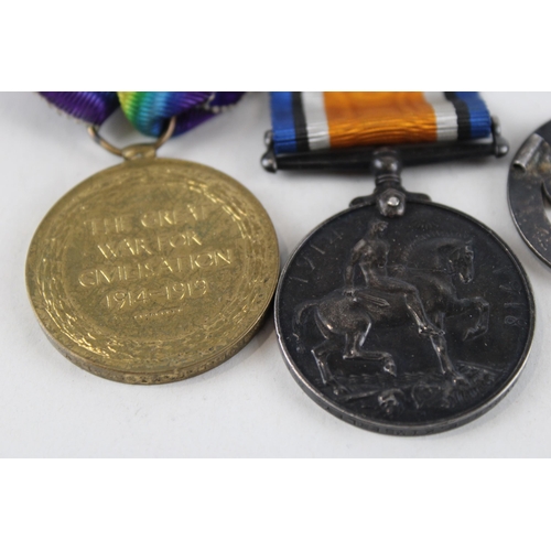 328 - WW.1 Mounted Medal Pair & Silver War Badge. Pair Named. 106694 Dvr R.E Kimberley