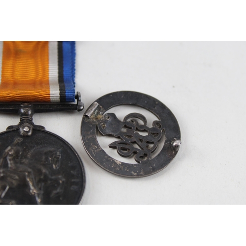 328 - WW.1 Mounted Medal Pair & Silver War Badge. Pair Named. 106694 Dvr R.E Kimberley