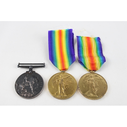 336 - 3 x WW.1 & Victory Medals Named. War 1481 Pte. H.A Eales Northampton Yeomanry