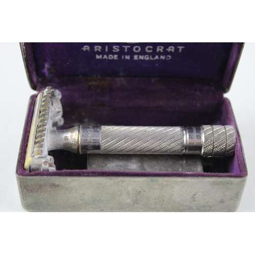 340 - 1930s Gillette Aristocrat #15 Safety Razor In Original Case