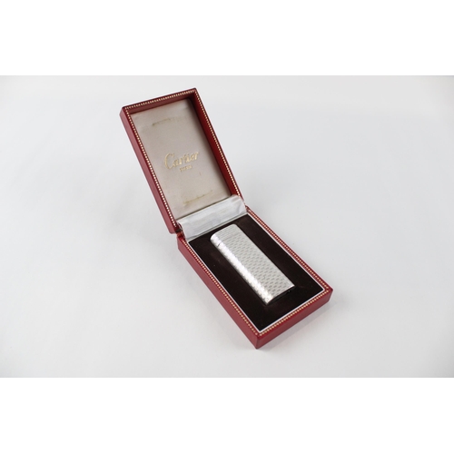 346 - CARTIER Silver Plated Cigarette Lighter In Original Box