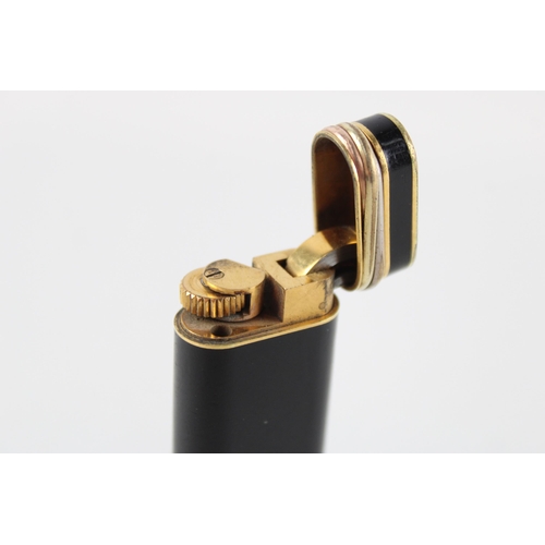 352 - CARTIER Black Lacquer & Gold Plated Cigarette Lighter - 97183P