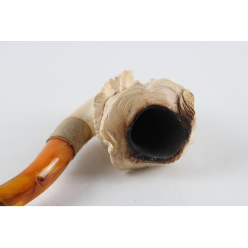 353 - Antique / Vintage Carved Meerschaum Smoking Pipe In The Form of A Lady Cased