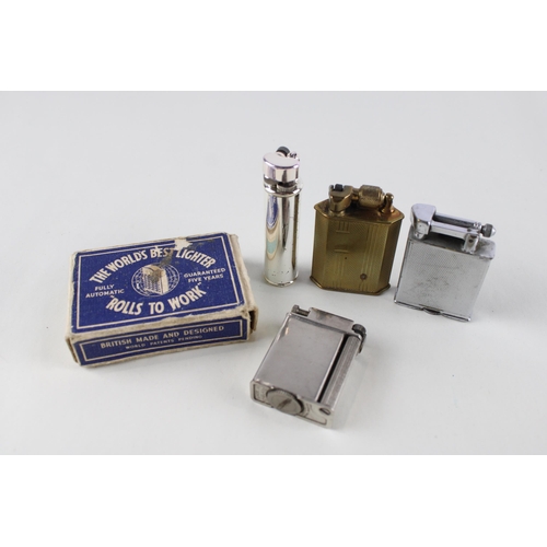 372 - 5 x Quality Vintage Lighters Inc 'THE ROLLS' Elstralite McMurdo & Parker Beacon