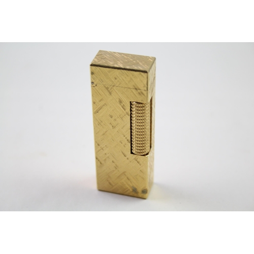 376 - 1 x Cased Dunhill Rollagas Gold Plated Lighter With Good Spark