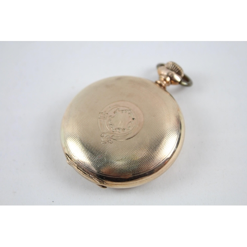 396 - Cambell & Lumby Vintage Rolled Gold Full Hunter Pocket Watch Hand-wind WORKING