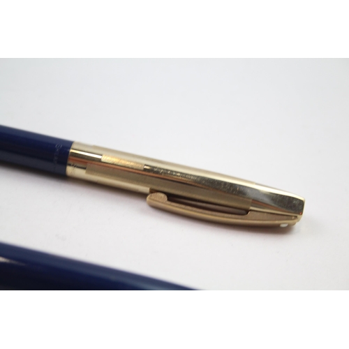 438 - Vintage SHEAFFER PFM Pen For Men Navy Fountain Pen Set w/ 14ct Gold Nib, Pencil