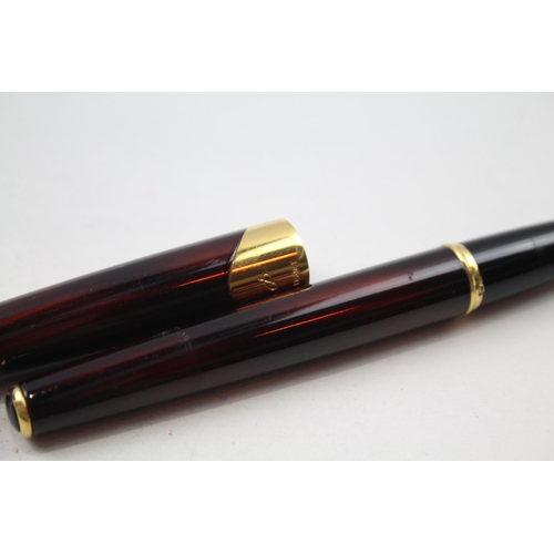 441 - PARKER Ellipse Burgundy Lacquer Fountain Pen w/ 18ct Gold Nib WRITING