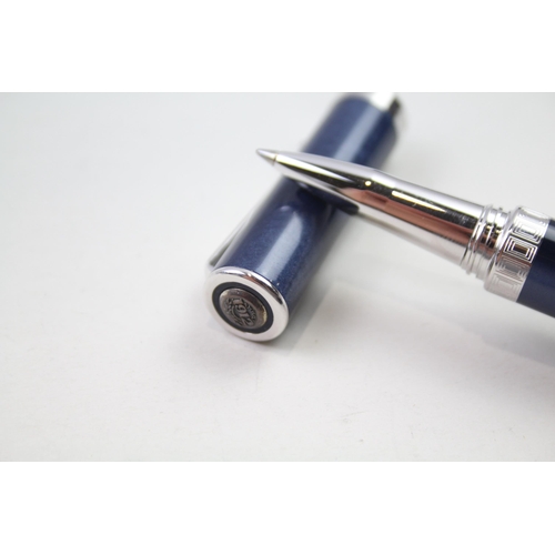 442 - MONTEGRAPPA Emblema Blue Rollerball Pen w/ .925 Sterling Mounts (28g)