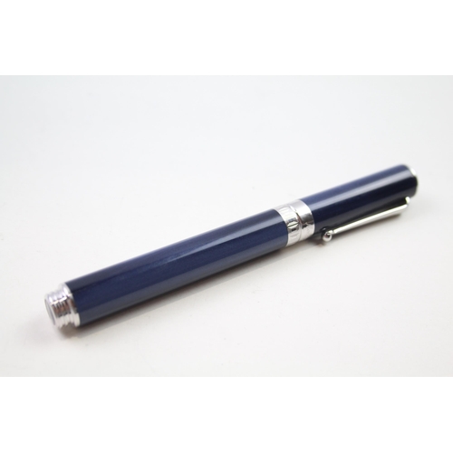 442 - MONTEGRAPPA Emblema Blue Rollerball Pen w/ .925 Sterling Mounts (28g)